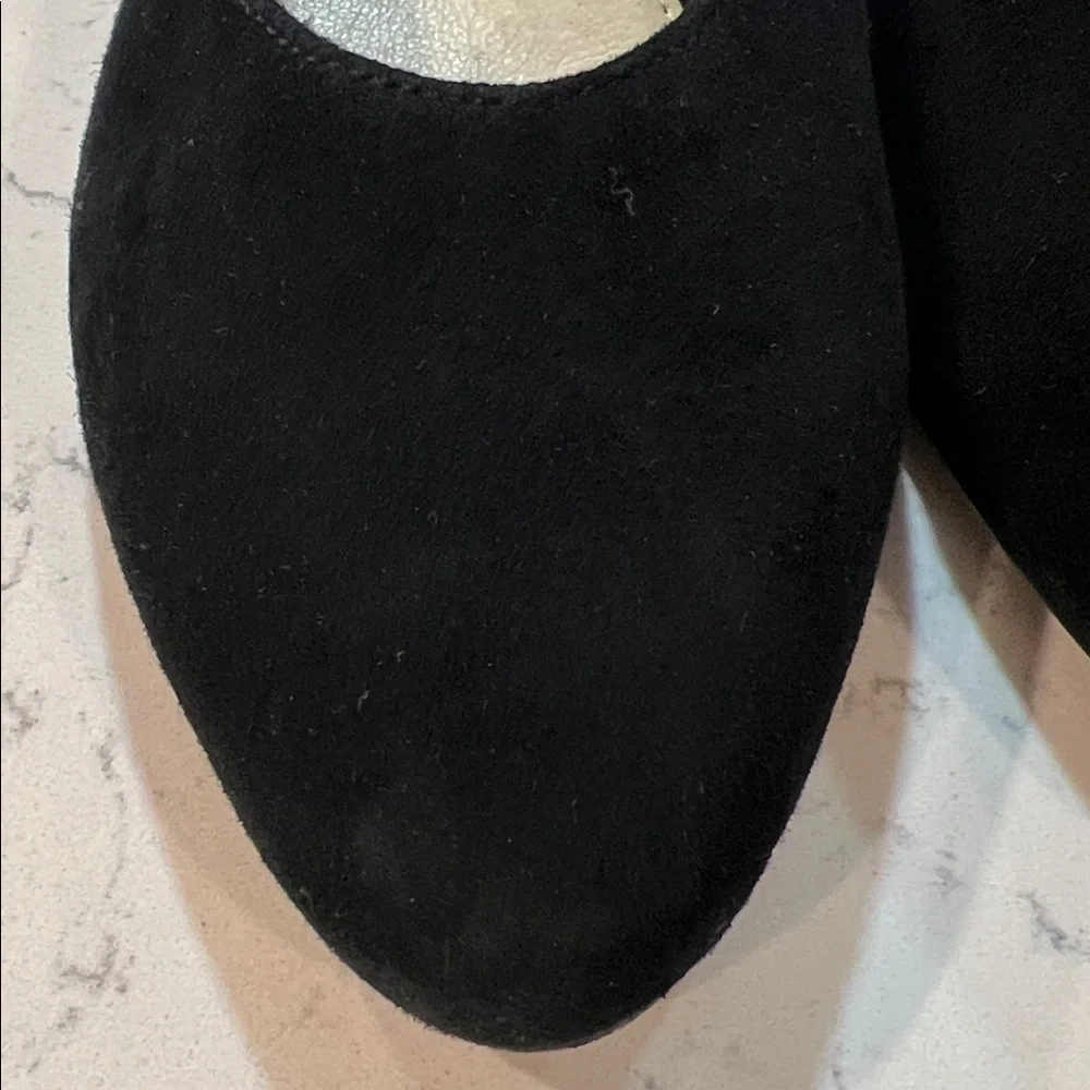 Earth Black Suede Slingback Flats